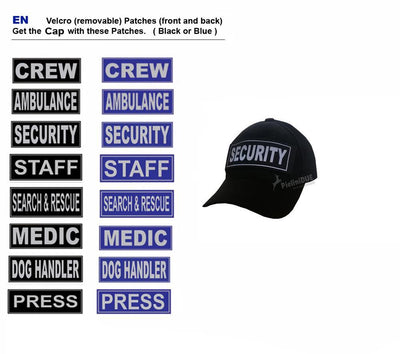 Black Cap with Reflective Patch Unisex Security Cap Dog Handler Cap Doorman Pielini DUE - Pielini DUE