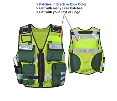 1203 Multi-function Tactical Paramedic Vest Dog Handler Vest Hi Viz Security Vest Press Vest CCTV - Pielini DUE