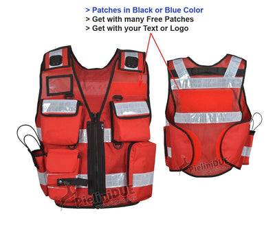 Black Tactical Vest Security, Dog Handler, Press, Paramedics, First Aid